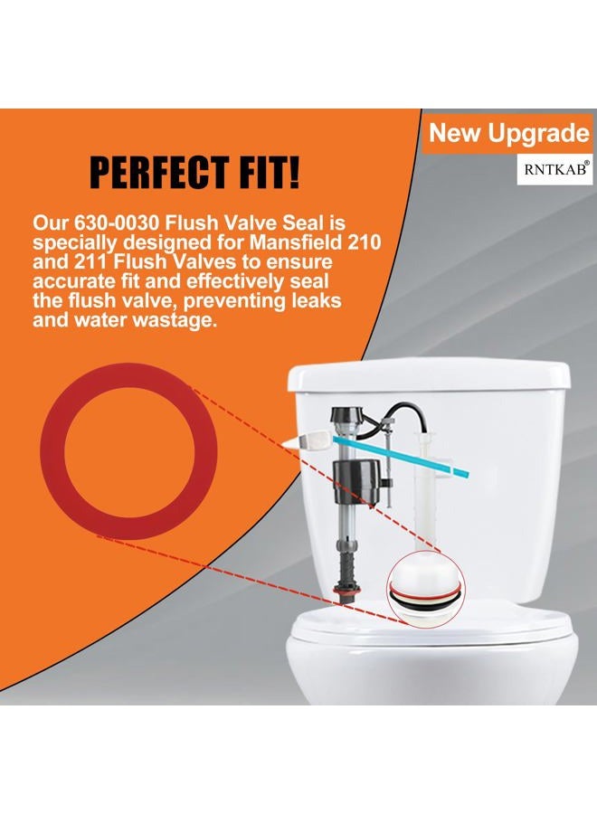 RNTKAB Flush Valve Seal for Mansfield 210/211 Flush Valve - 2-Pack Toilet Gasket Replacement Parts - Upgraded Leak-Proof Silicone 630-0030 Seal - Image 2