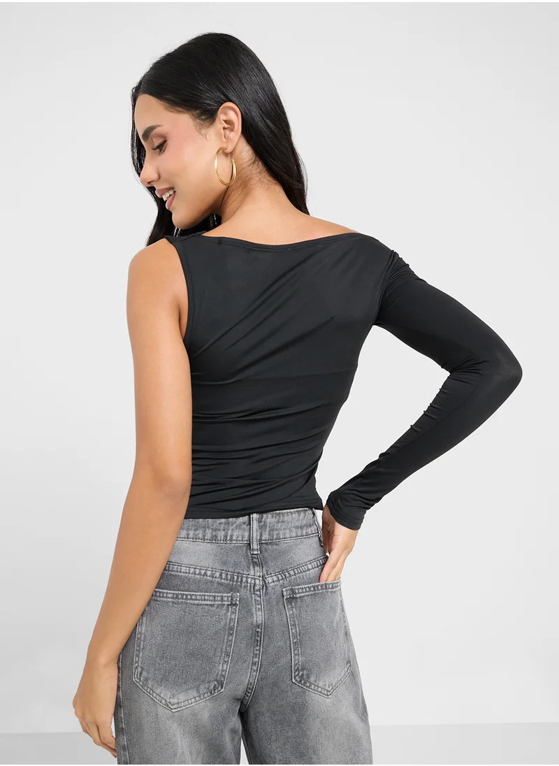 جينجر Drop Shoulder Assymetric Top