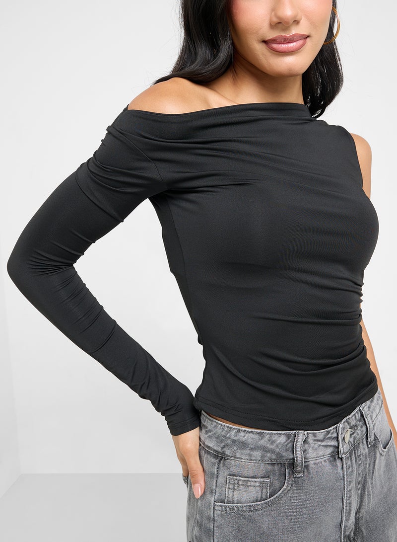 Ginger Drop Shoulder Assymetric Top  - Image 3