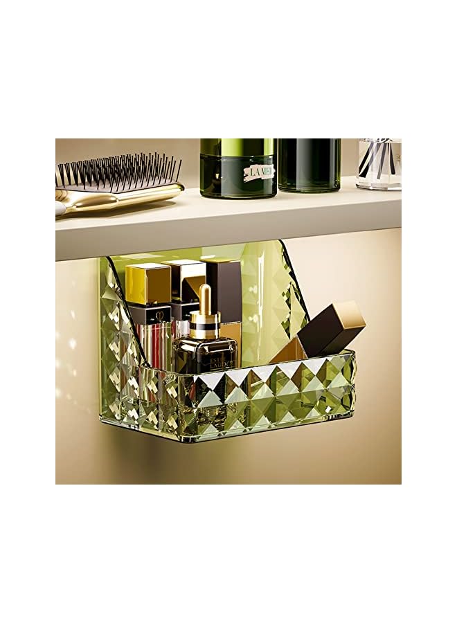 Raxoom Shower Caddy Wall-mounted Cosmetic Organizer No Punching Makeup Holders for Bathroom Washroom Restroom Shower Toilet Kitchen (Green) - Image 2