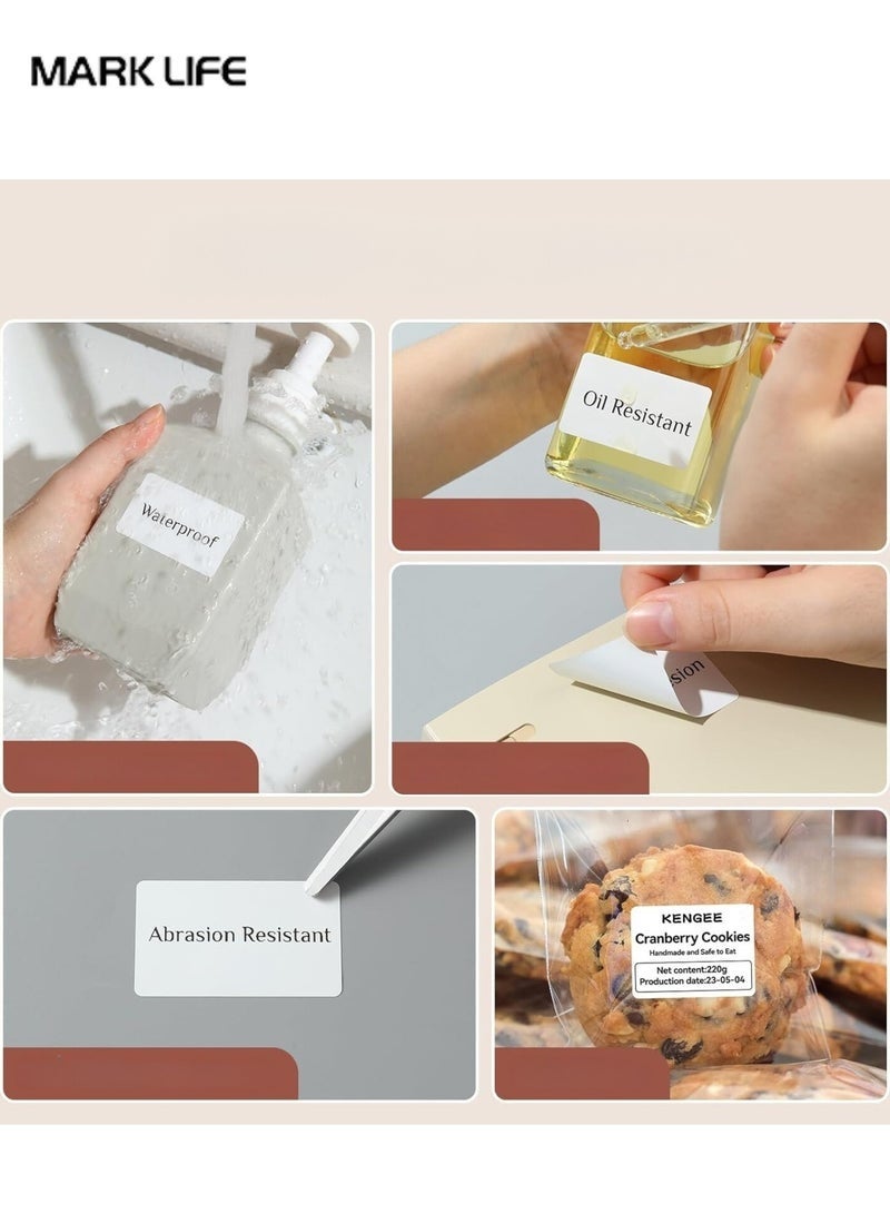 Marklife P50/P80 Thermal Label Paper for Label Maker Machine, Waterproof Oil-Proof for Home Office Small Business Barcode Printing, 220 Labels/Roll Labeling Tape Replacement(50×30mm White) - Image 3