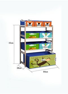 4 Tier Children's Toy Storage Unit with 8 Pattern Canvas Bins Removable Boxes for Kids Room,Toy Box and Storage,Toy Organiser,Nursery Playroom Display Stand(Dragon) - pzsku/Z238C2471009644837B49Z/45/_/1688624415/f9e18934-5b52-49ea-b9bf-fa186d5e5e95