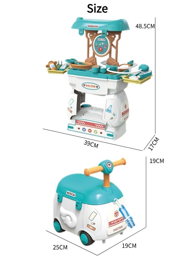 Vixplorn Children's pretend play toys, doctor role-play toys, three-in-one storage car simulation medical toy set, suitable for children aged 3+, suitable as gifts for children on National Day, Ramadan, New Year, children's birthdays, Easter and other holidays - Image 4