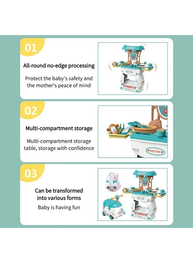 Vixplorn Children's pretend play toys, doctor role-play toys, three-in-one storage car simulation medical toy set, suitable for children aged 3+, suitable as gifts for children on National Day, Ramadan, New Year, children's birthdays, Easter and other holidays - Image 5