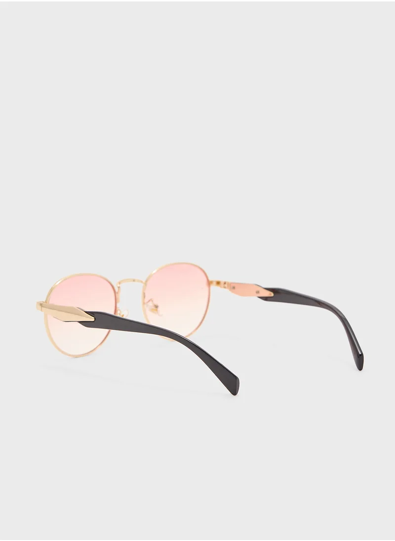 جينجر Round Len Sunglasses