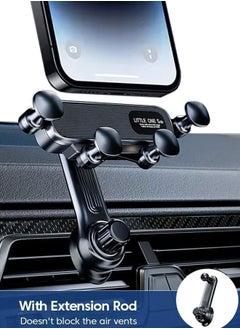 Mobile Holder For Car Gravity Car Phone Holder for 4.7-7.2 inch Mobile Phone Car Air Vent Phone Mount Universal Shockproof GPS Clip Smartphone Stand Suitable for iphone, Samsung, Huawei, Xiaomi, Black