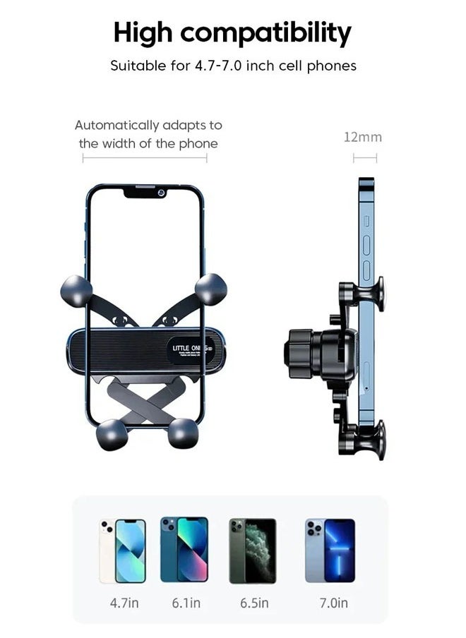 Generic - Mobile Holder For Car Gravity Car Phone Holder for 4.7-7.2 inch Mobile Phone Car Air Vent Phone Mount Universal Shockproof GPS Clip Smartphone Stand Suitable for iphone, Samsung, Huawei, Xiaomi, Black - Image 1