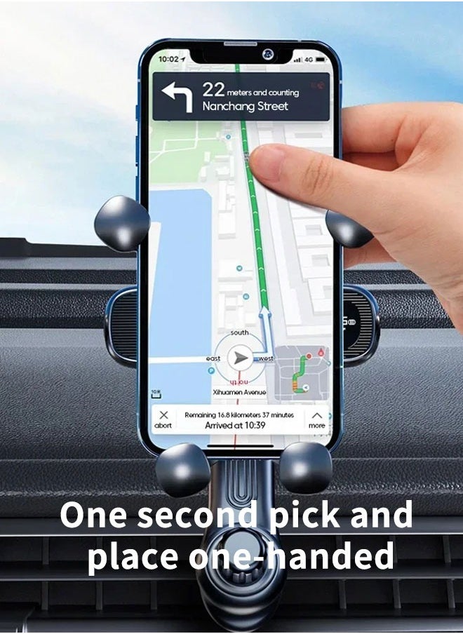 Generic - Mobile Holder For Car Gravity Car Phone Holder for 4.7-7.2 inch Mobile Phone Car Air Vent Phone Mount Universal Shockproof GPS Clip Smartphone Stand Suitable for iphone, Samsung, Huawei, Xiaomi, Black - Image 1