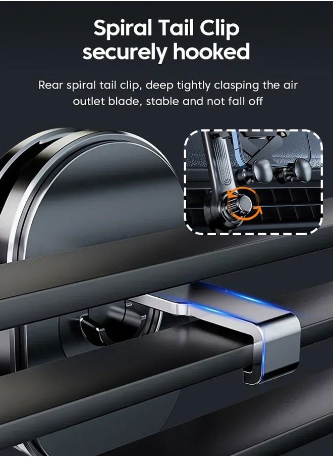 Generic - Mobile Holder For Car Gravity Car Phone Holder for 4.7-7.2 inch Mobile Phone Car Air Vent Phone Mount Universal Shockproof GPS Clip Smartphone Stand Suitable for iphone, Samsung, Huawei, Xiaomi, Black - Image 1