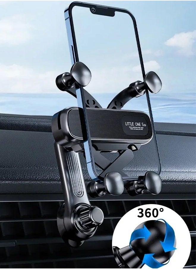 Generic - Mobile Holder For Car Gravity Car Phone Holder for 4.7-7.2 inch Mobile Phone Car Air Vent Phone Mount Universal Shockproof GPS Clip Smartphone Stand Suitable for iphone, Samsung, Huawei, Xiaomi, Black - Image 1