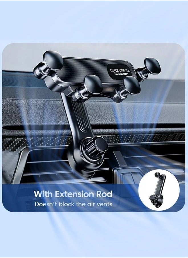 Generic - Mobile Holder For Car Gravity Car Phone Holder for 4.7-7.2 inch Mobile Phone Car Air Vent Phone Mount Universal Shockproof GPS Clip Smartphone Stand Suitable for iphone, Samsung, Huawei, Xiaomi, Black - Image 1