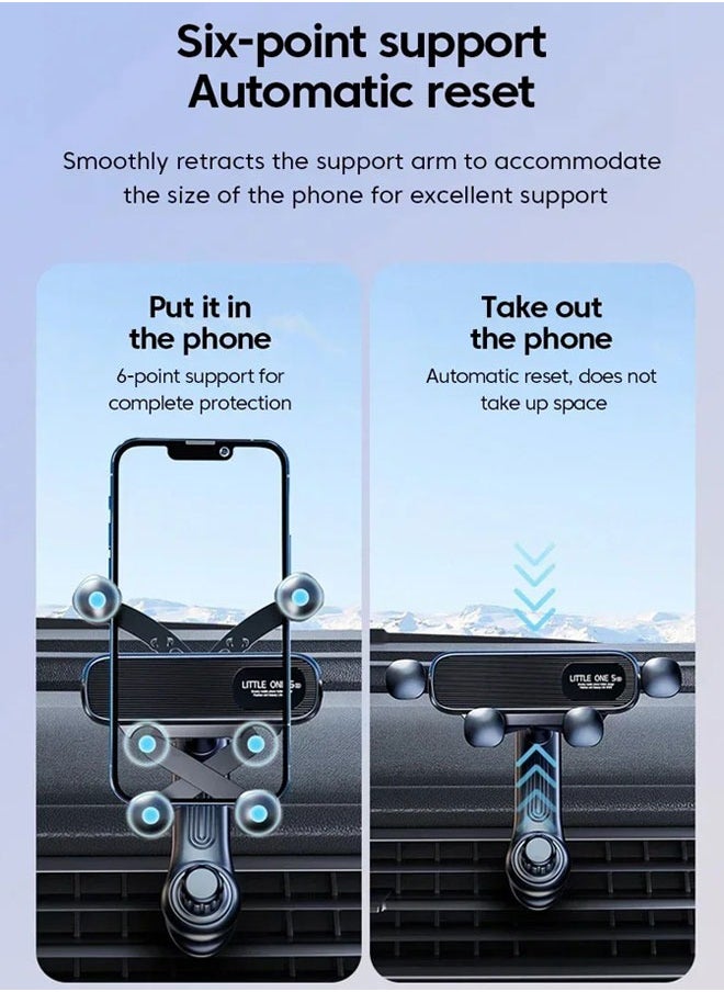 Generic - Mobile Holder For Car Gravity Car Phone Holder for 4.7-7.2 inch Mobile Phone Car Air Vent Phone Mount Universal Shockproof GPS Clip Smartphone Stand Suitable for iphone, Samsung, Huawei, Xiaomi, Black - Image 1