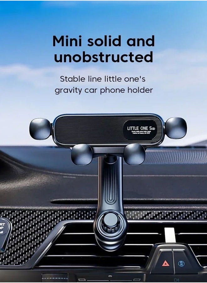 Generic - Mobile Holder For Car Gravity Car Phone Holder for 4.7-7.2 inch Mobile Phone Car Air Vent Phone Mount Universal Shockproof GPS Clip Smartphone Stand Suitable for iphone, Samsung, Huawei, Xiaomi, Black - Image 1