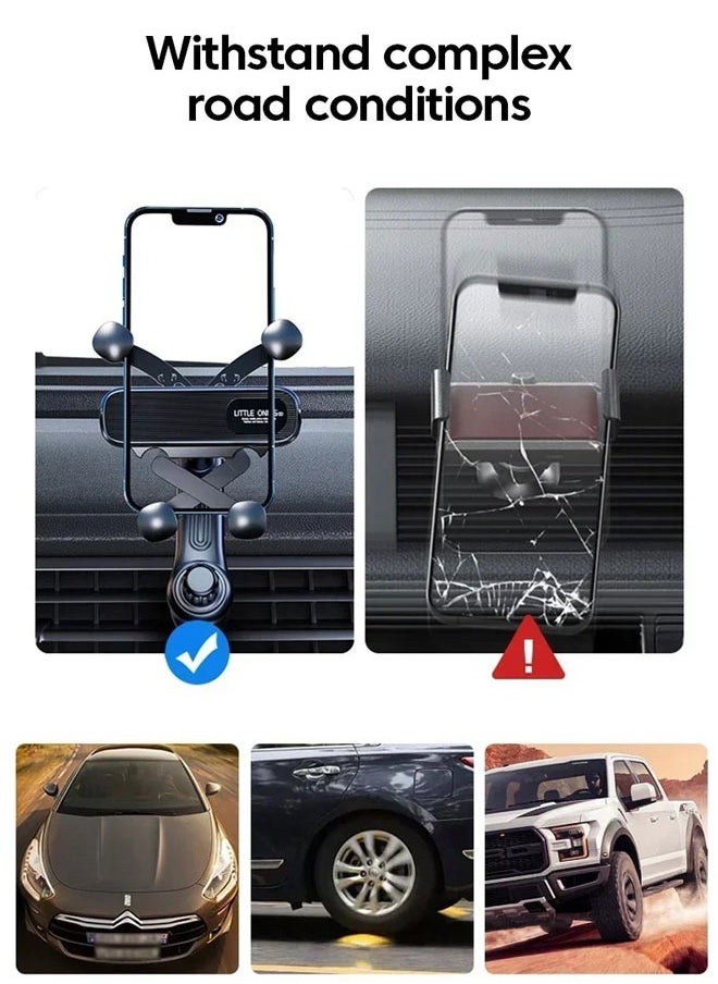 Generic - Mobile Holder For Car Gravity Car Phone Holder for 4.7-7.2 inch Mobile Phone Car Air Vent Phone Mount Universal Shockproof GPS Clip Smartphone Stand Suitable for iphone, Samsung, Huawei, Xiaomi, Black - Image 1