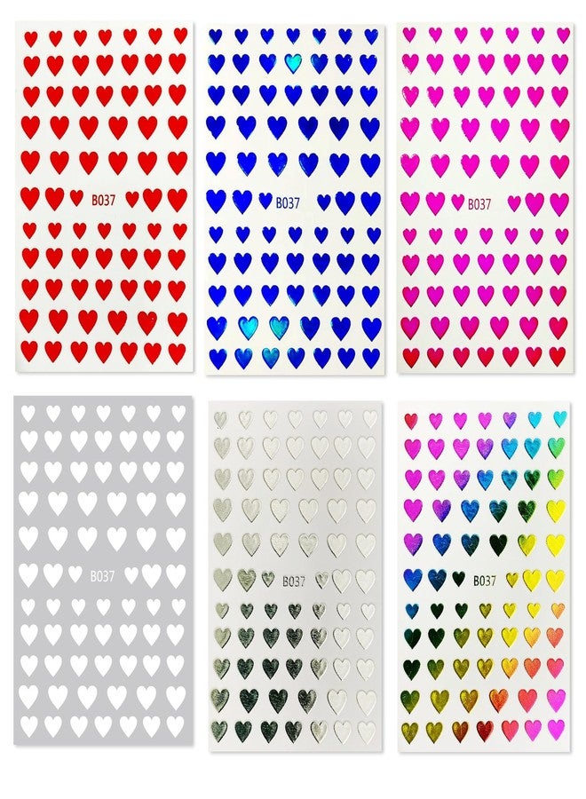 TailaiMei Heart Nail Stickers, Colorful Glitter Design Self-Adhesive Nail Art Decals for DIY Nail Decorations (511) - Image 5