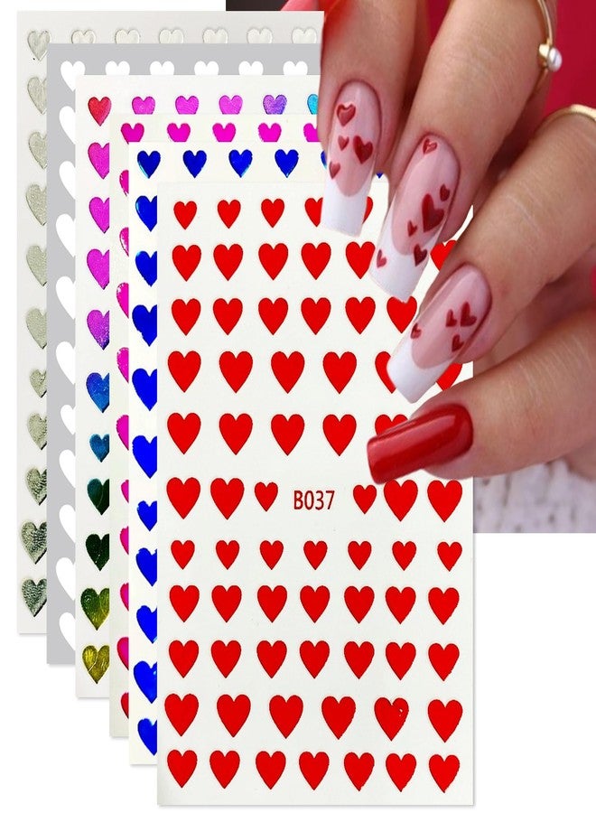 TailaiMei Heart Nail Stickers, Colorful Glitter Design Self-Adhesive Nail Art Decals for DIY Nail Decorations (511) - Image 1