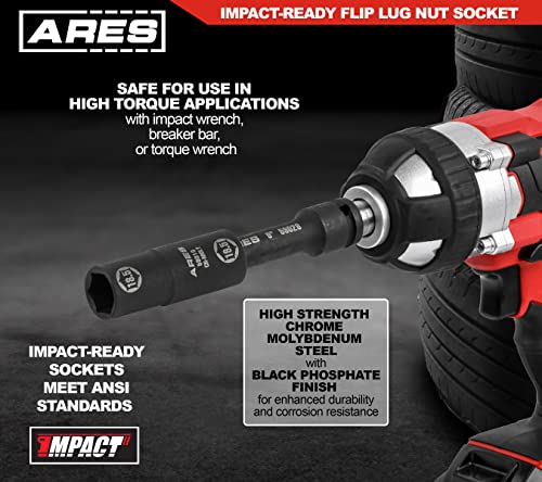 ARES 5901912inch Drive 185x195mm Half Size Lug Nut Flip Socket Impact Grade ChromeMoly Steel Remove Warped Damaged and Bloated Chrome Capped Lug Nuts - Image 5