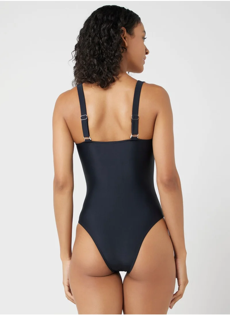 FRWD Stripe Detail Sleeveless Swimsuit