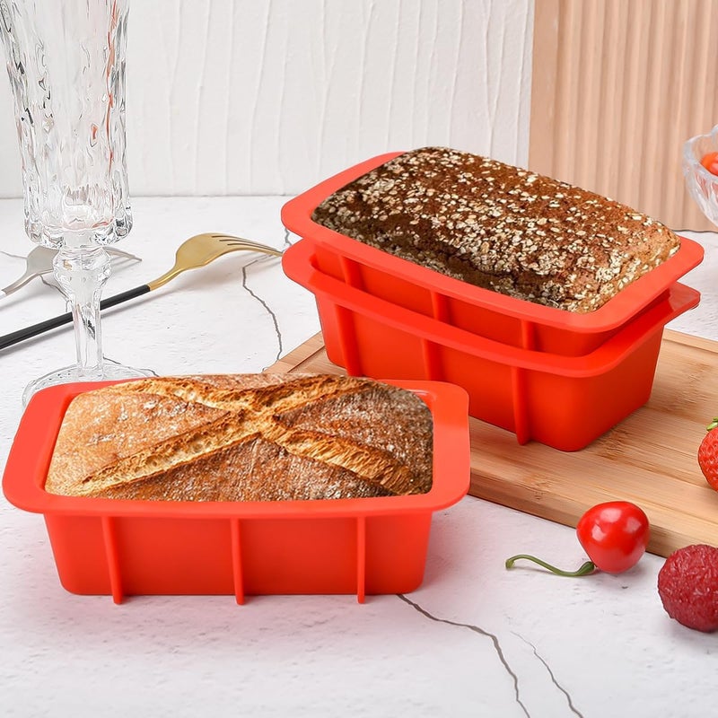 CAKETIME Silicone Mini Bread Loaf Pans for Baking, Small Loaf Pan Set of 4, 2.7x5.4 Inch Nonstick Bread Silicone Molds for Toast, Brownie, Loaf, Cake, Soaps - Image 3