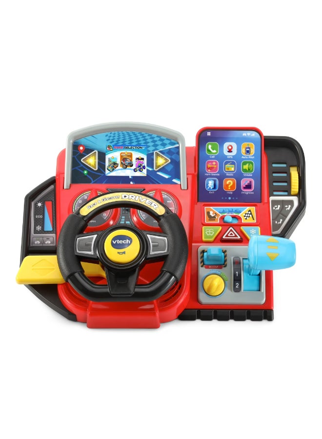 vtech Race & Discover Driver™ | Interactive Kids Driving Toy with Steering Wheel, Gear Shift & Game Screen | 20 Educational Games, Racetracks & Town Adventures | Ages 3–6 - Image 2