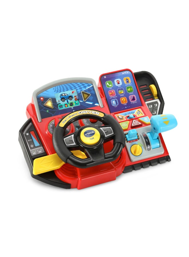 vtech Race & Discover Driver™ | Interactive Kids Driving Toy with Steering Wheel, Gear Shift & Game Screen | 20 Educational Games, Racetracks & Town Adventures | Ages 3–6 - Image 1