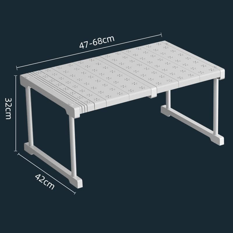 ALMEKAQUZ Closet Shelf, Adjustable Length Shelves, Shoe Rack, Under Sink Organizers and Storage for Space Save, Stackable Shelves for Bathroom Kitchen Balcony Cloakroom (47-68 cm L) - Image 2