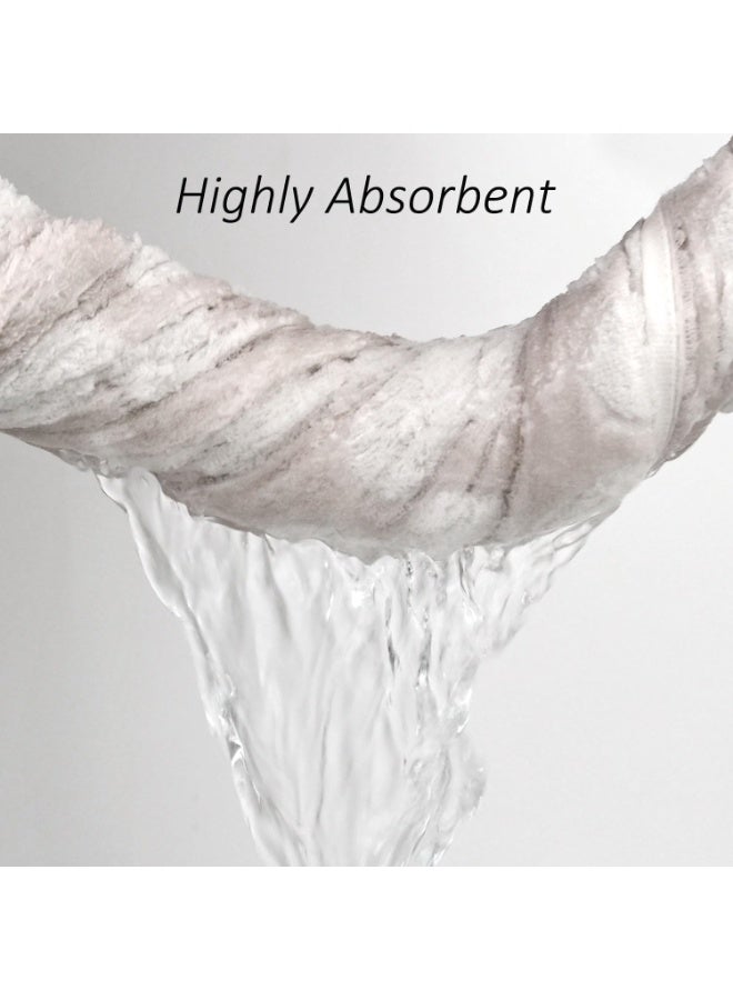 Soft Bath Towels 2 Pack, Super Absorbent Shower Towels 27.5x55 Inches, Cute Floral Jacquard Bathroom Towel Set, Cotton, Light Beige Brown - Image 3