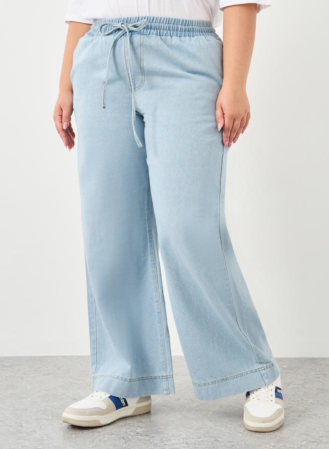 ستايلي جينز ستايلي بلس واسع الساق برباط - Image 2