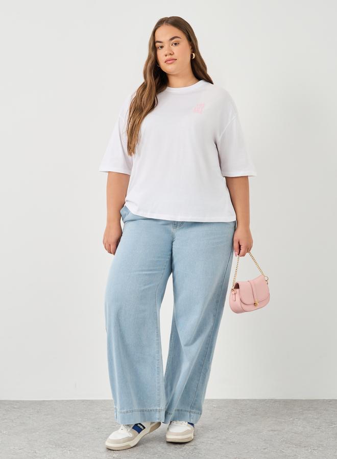 ستايلي جينز ستايلي بلس واسع الساق برباط - Image 1