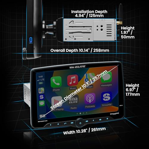 BOSS Audio Systems Elite BE10ACP.WX Single DIN Car Stereo Wireless Apple CarPlay, Android Auto, 10.1 Inch Touchscreen, Sirius XM-Ready, Bluetooth - Image 4