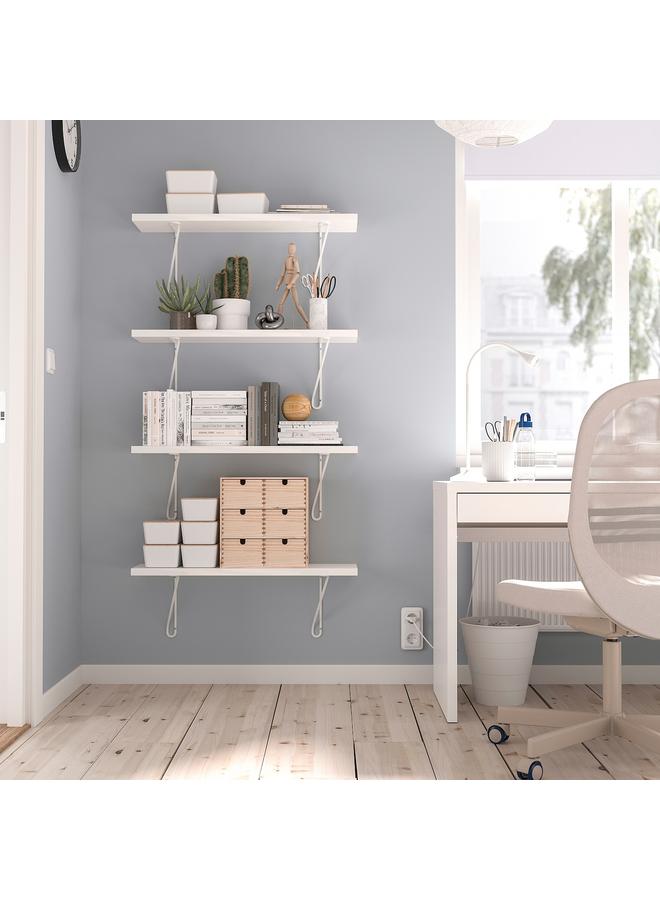 erorex Wall shelf, white/white, 80x20 cm - Image 2