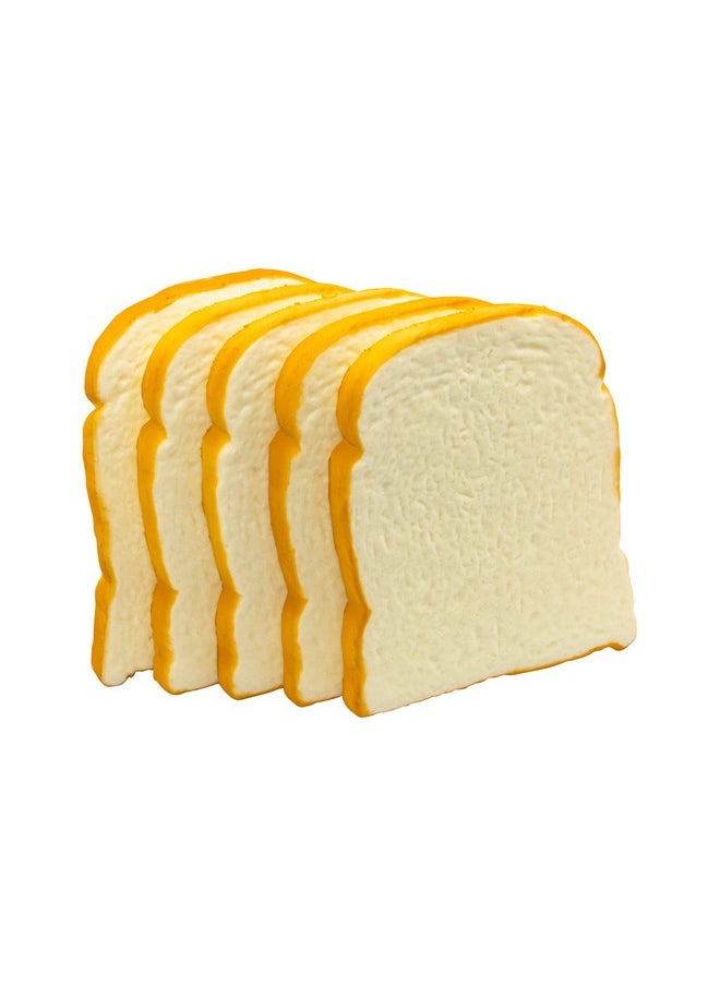 Hiawbon - 5 Pcs Simulation Artificial Bread Fake Bread Realistic Food Model For Kitchen Home Party Halloween Decoration (Toast) - Image 1