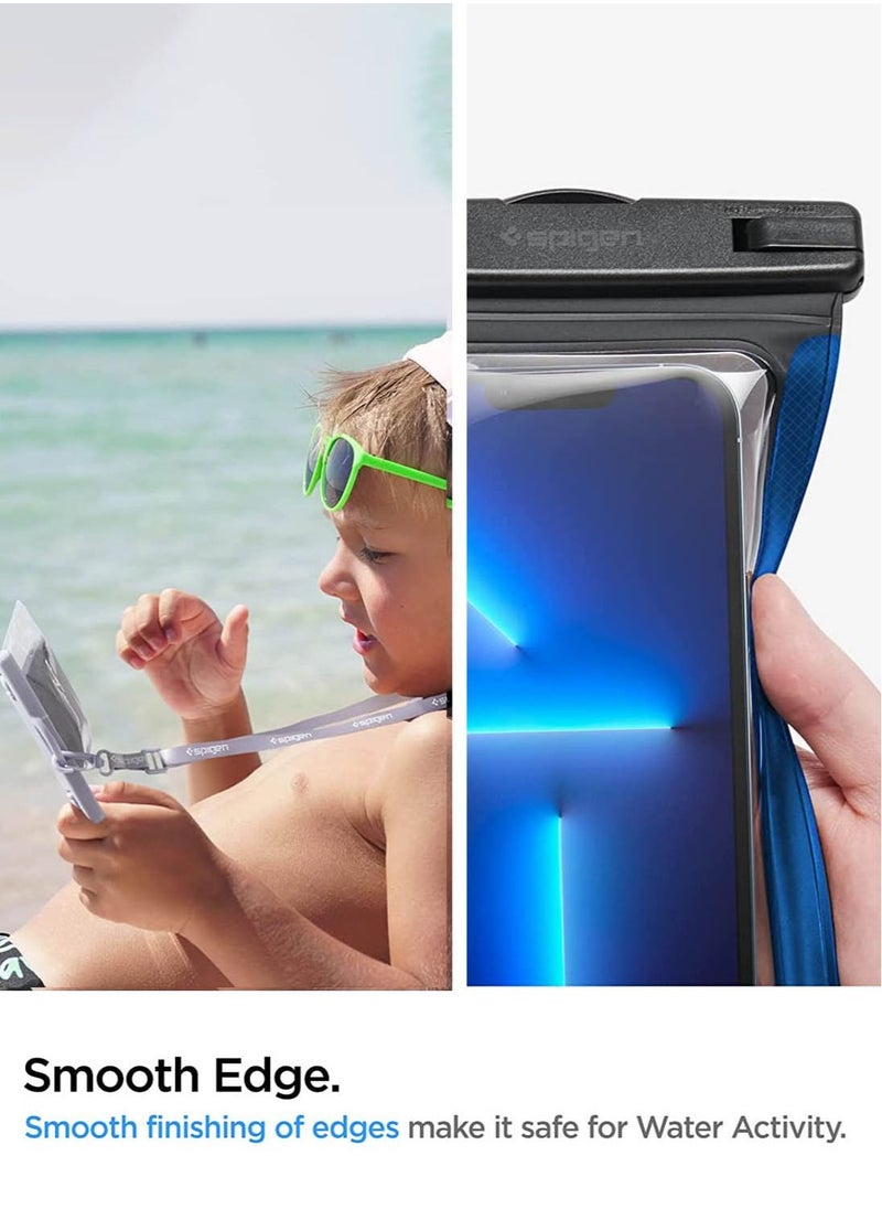 Spigen حافظة هاتف عالمية مقاومة للماء (عبوتان) IPX8 جراب A601 متوافق مع iPhone وSamsung Galaxy والهواتف الذكية حتى 7 بوصات - أزرق مائي  - Image 5