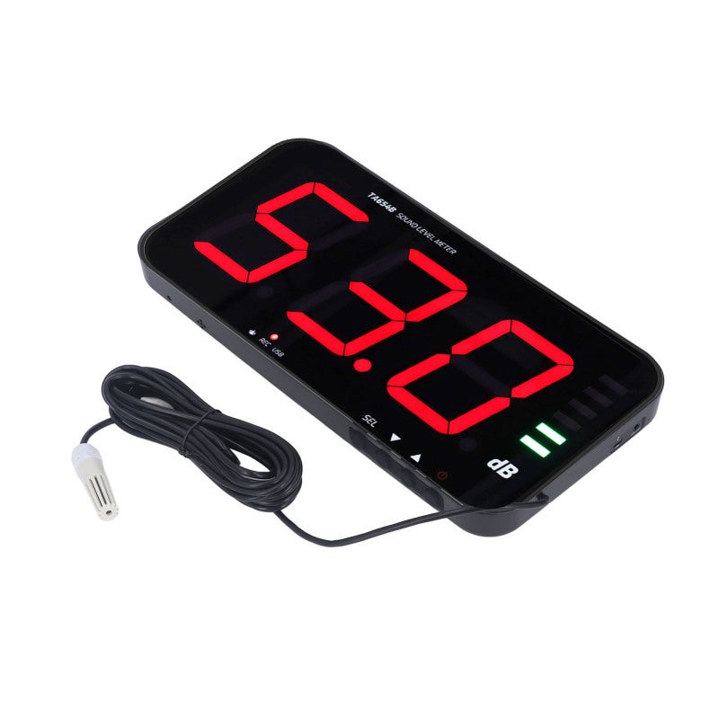 TASI Decibel Meter 13in Digital Screen Real Time Sound Temperature Humidity Display Wall Mountable - Alarm Prompt 30-130dB Range - Level Display Bar for Indoor Use - Image 5
