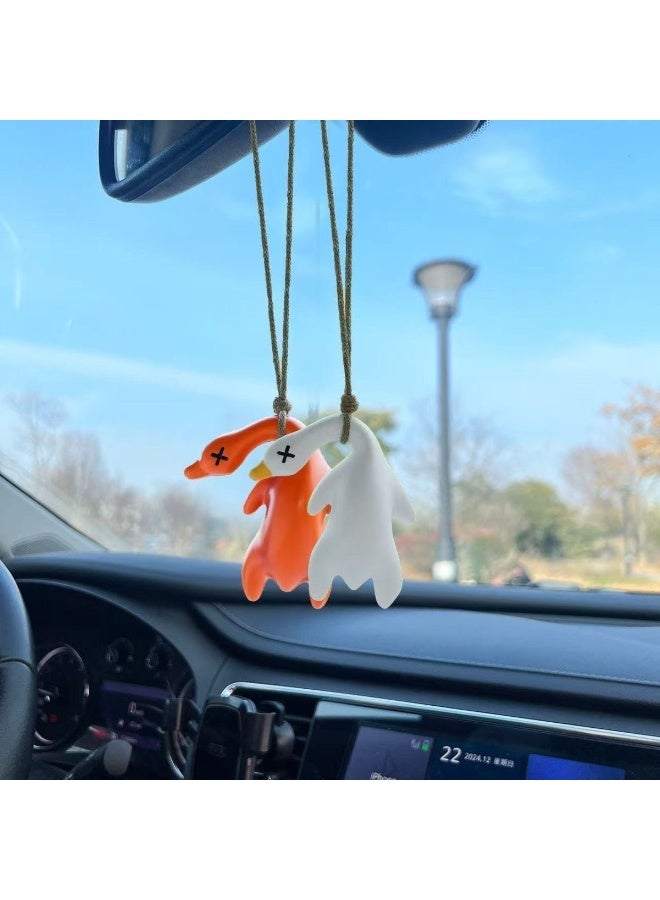 Cute Car Interior Decor Accessory/Backpack Pendant for Women & Men.Sunlight Activated UV Color Changing Duck Car Hanging Ornament - Funny "Lazy Duck" Rearview Mirror Pendant - Image 4