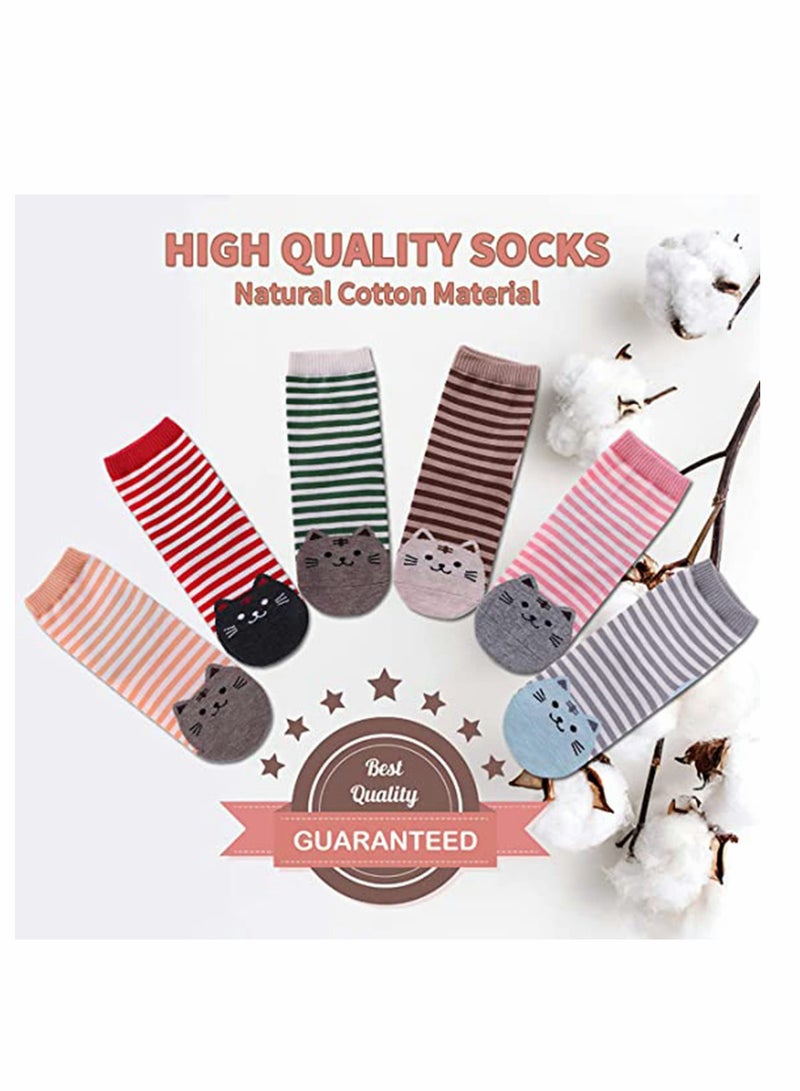 Women's Cartoon Animal Casual Cotton Crew Socks, Warm Thick Mid Calf Athletic Socks for Hiking, Running, Cycling, Sports - 6 Pairs Gift Set - Image 2