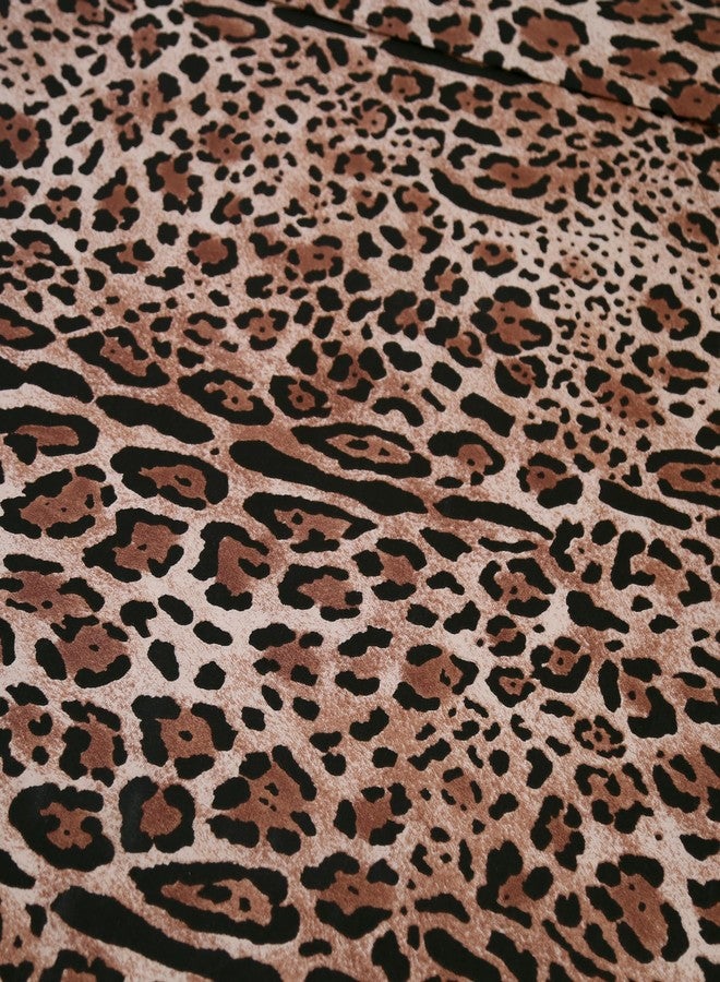 SDY 4PCS Leopard Bedding Sheets Queen Size Leopard Print Sheet Set Included 1 Fitted Sheet with 14'' Deep Pocket + 1 Top Flat Sheet + 2 Pillowcases for Kids Boys Girls - Image 3