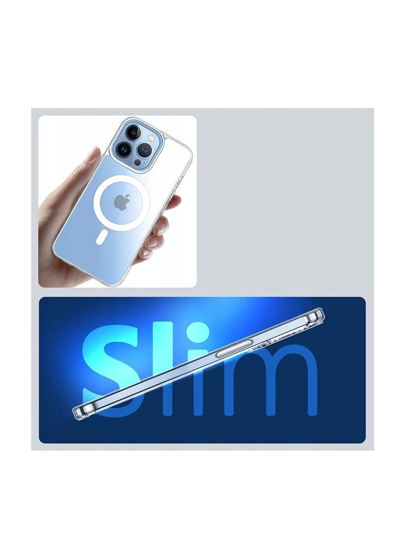 MOCOM - iPhone 14 Pro MagSafe Clear Case Magnetic Cover MagSafe Crystal Clear Protective Shockproof Transparent Cover Case - Image 1