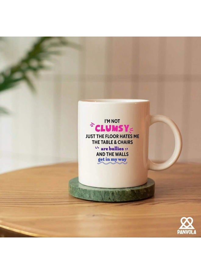 Panvola I'm Not Clumsy Sarcastic Gifts to Coworkers Friends Classmates Novelty Drinkware Ceramic Mug 11 oz White - Image 4