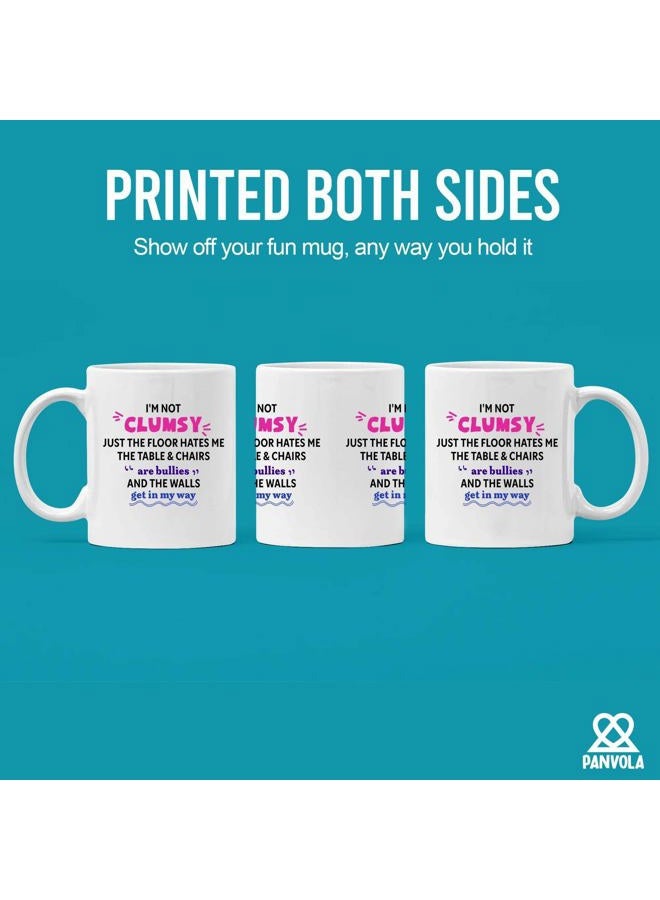 Panvola I'm Not Clumsy Sarcastic Gifts to Coworkers Friends Classmates Novelty Drinkware Ceramic Mug 11 oz White - Image 3