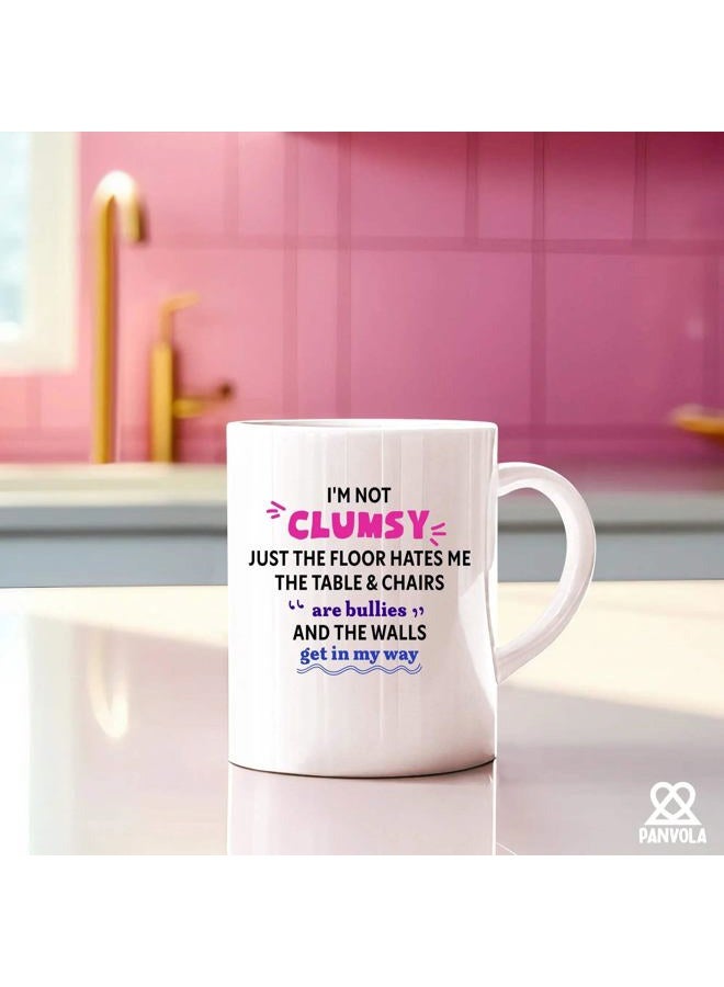 Panvola I'm Not Clumsy Sarcastic Gifts to Coworkers Friends Classmates Novelty Drinkware Ceramic Mug 11 oz White - Image 5