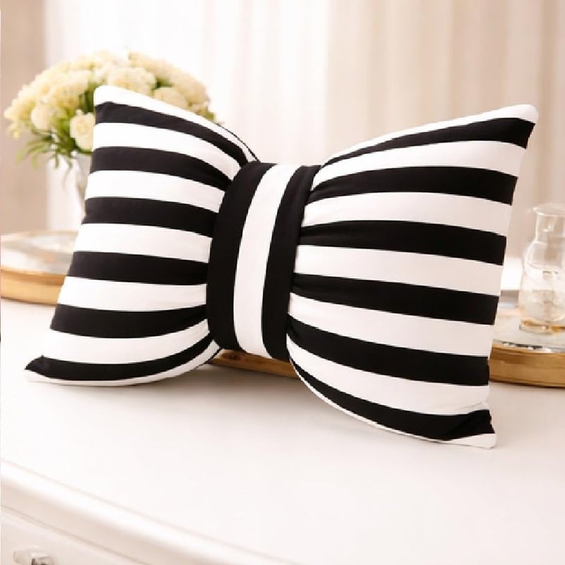 The Purple Tree Cute Bow Cushion (Pack of 1, 14x16 inch, Satin) Cute Cushion for Girls Room Decor, Bow Pillow - Image 2