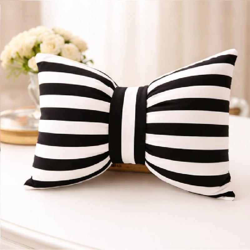 The Purple Tree Cute Bow Cushion (Pack of 1, 14x16 inch, Satin) Cute Cushion for Girls Room Decor, Bow Pillow - Image 4