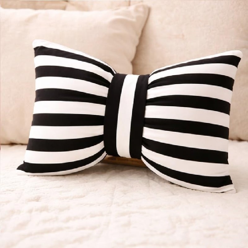 The Purple Tree Cute Bow Cushion (Pack of 1, 14x16 inch, Satin) Cute Cushion for Girls Room Decor, Bow Pillow - Image 3