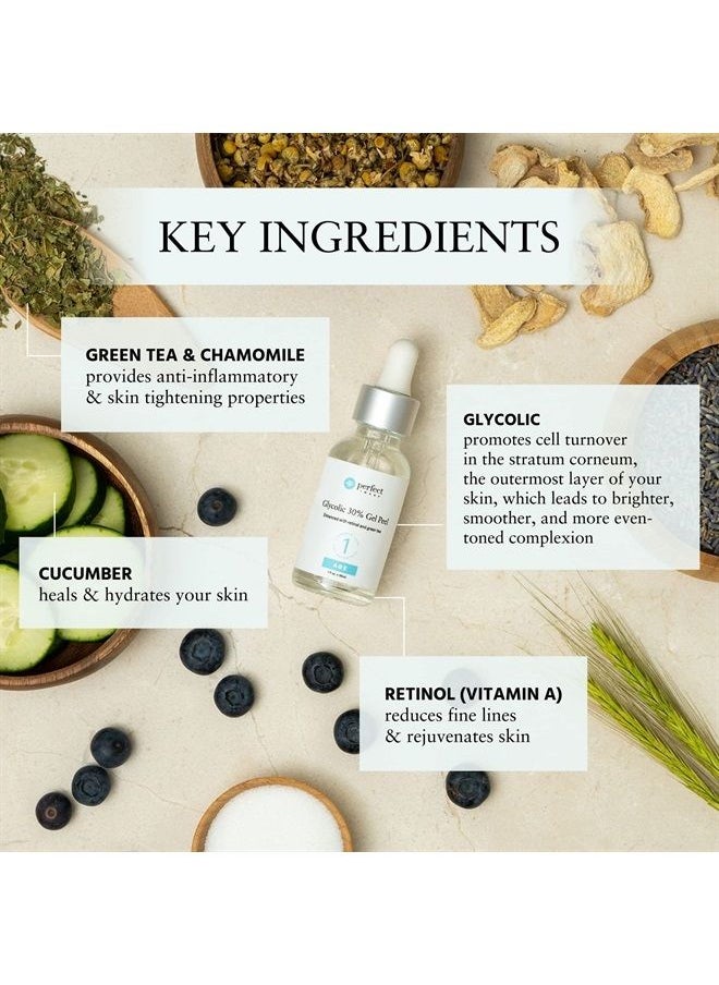 PERFECT IMAGE - Glycolic Acid 30% Gel Peel - Enhanced with Retinol and Green Tea Extract (Professional Chemical Peel)- 1 fl oz 30mL - Image 1