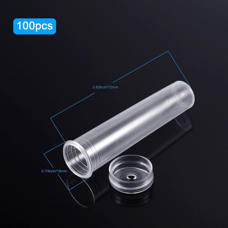 Zocipro زوسيبرو 100 قطعة أنابيب اختبار بلاستيكية، 10 مل أنابيب زهور بلاستيكية شفافة مع أغطية، أنابيب اختبار قابلة لإعادة الاستخدام لترتيبات الزهور والنباتات المائية. - Image 2