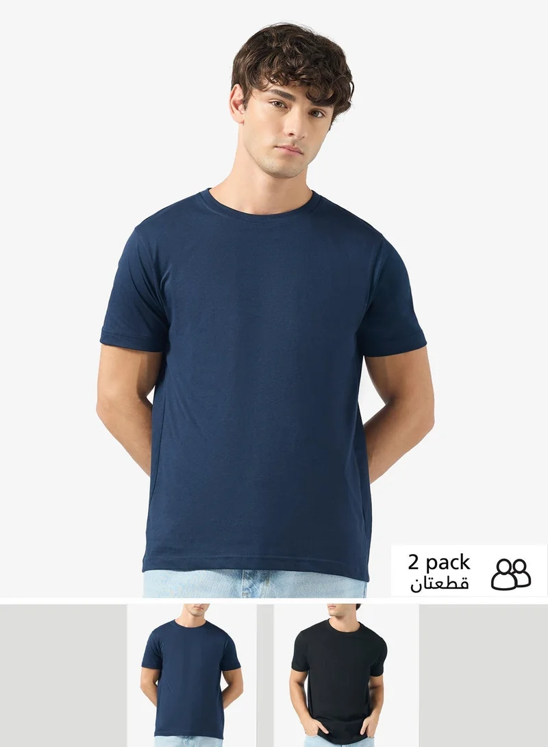 Seventy Five Basics Pack of 2 Round Neck T-Shirt