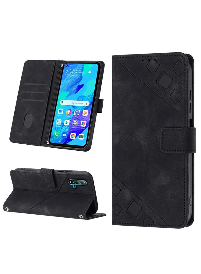 جرين تايجر جراب لهاتف Huawei nova 5T / Honor 20، جراب هاتف من الجلد المنقوش بملمس الجلد - Image 1