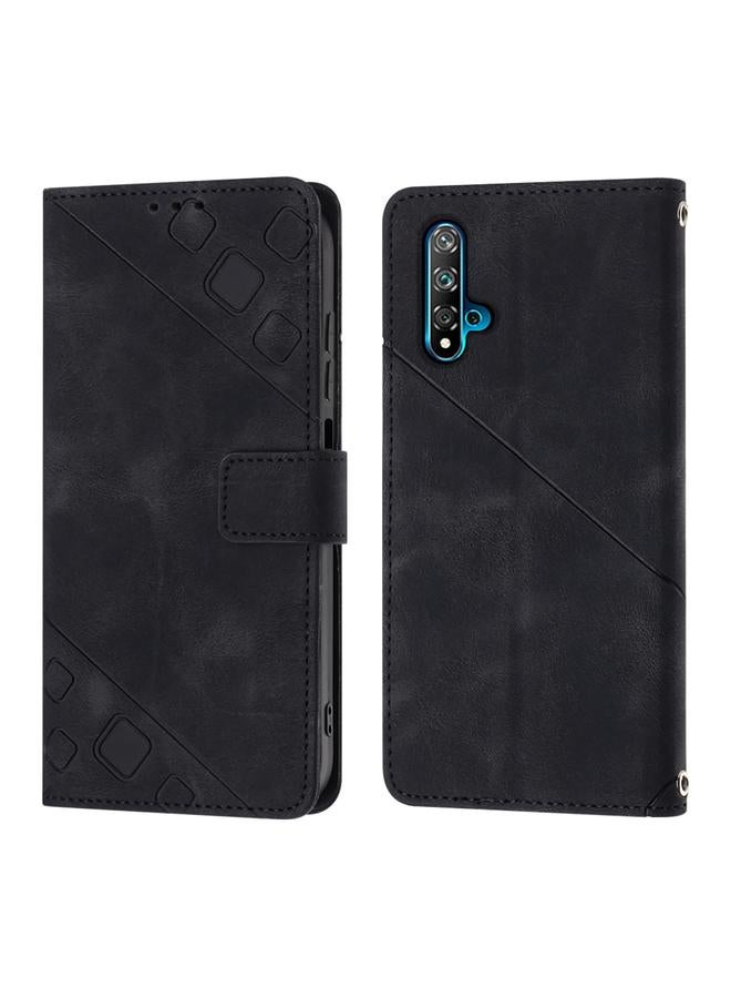 جرين تايجر جراب لهاتف Huawei nova 5T / Honor 20، جراب هاتف من الجلد المنقوش بملمس الجلد - Image 2