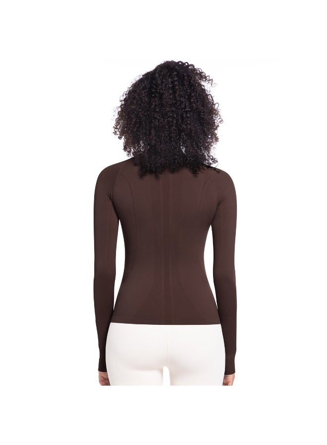 Seamless Yoga Shirts Women's Gym Crew Neck Long Sleeve Fitness Tops Workout Clothes Sportswear High Stretchy Running T-shirts - Image 4